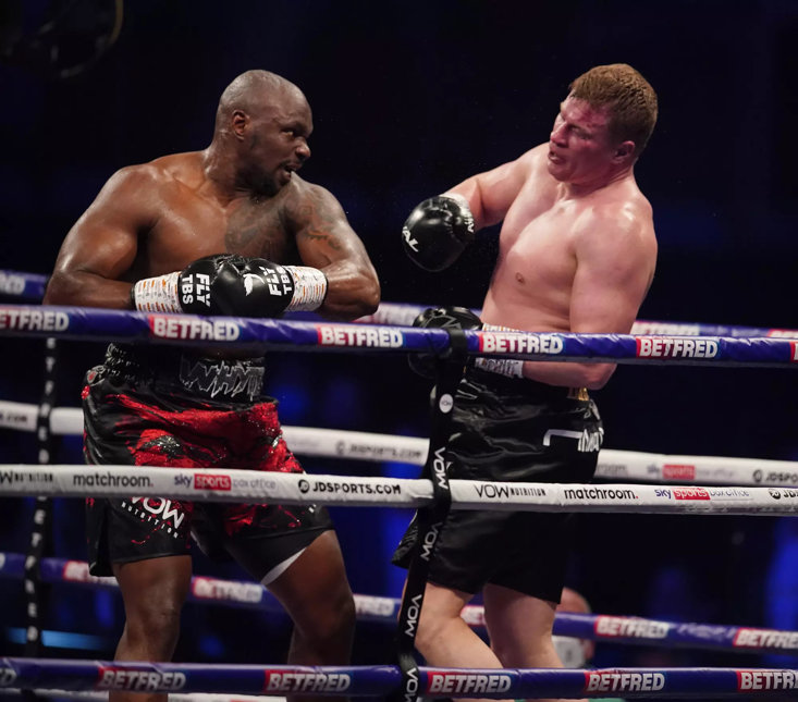 former champion alexander povetkin, seen here facing dillian whyte