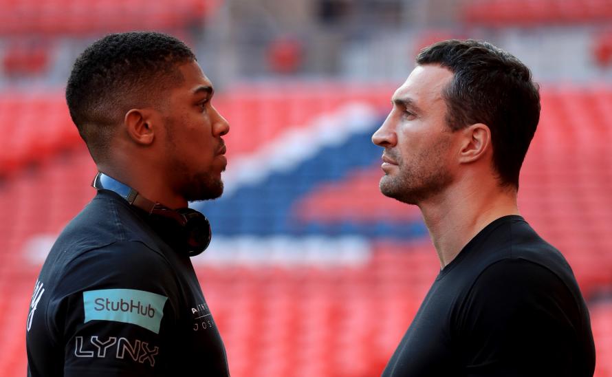 Joshua and Klitschko at Wembley in the build-up to their megafight