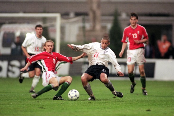 WOODHOUSE PLAYING FOR ENGLAND U21S IN HUNGARY IN 1999