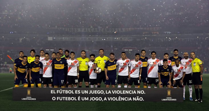 River Plate and Boca Juniors before their Copa Libertadores semi-final first leg last October