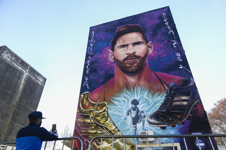 A Lionel Messi mural in Argentina 