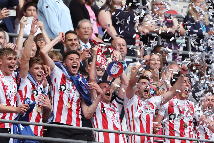 Sunderland were promoted via the League One play-offs