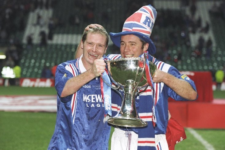 Gascoigne with his partner-in-crime at Rangers, Ally McCoist