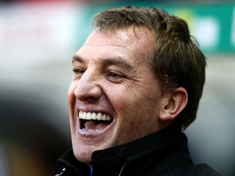 Brendan Rodgers Smile Laugh Liverpool Merseyside Red Anfield 2014