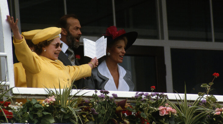 HER MAJESTY AT THE EPSOM DERBY IN 1988