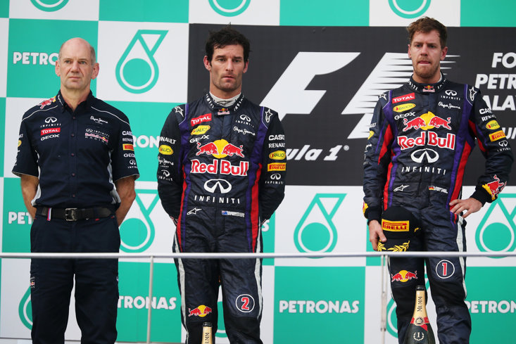 NEWEY, WEBBER AND VETTEL AFTER THE EPISODE IN MALAYSIA. THE TENSION WAS PALPABLE