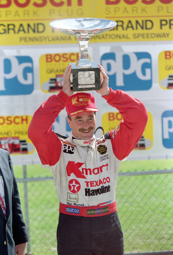 Nigel Mansell wins the '93 CART title (Getty Images)