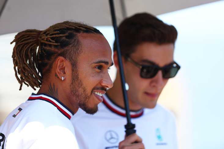 Lewis Hamilton and George Russell 