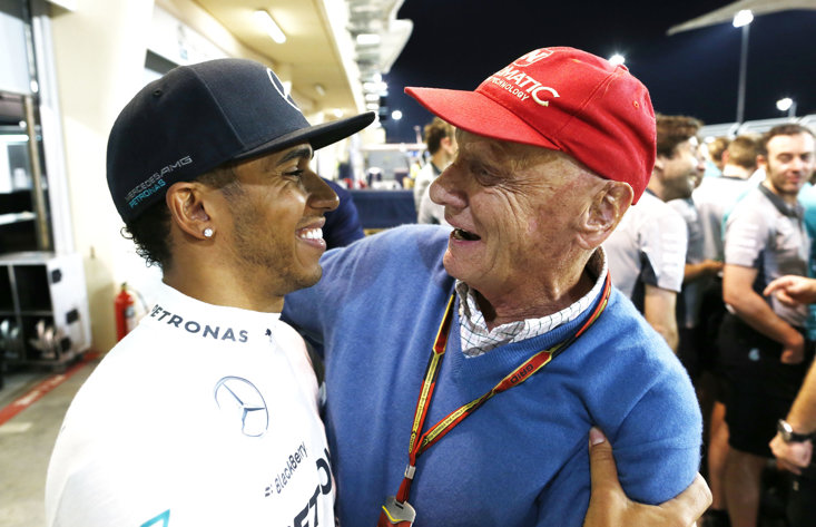 Lewis Hamilton and Niki Lauda 