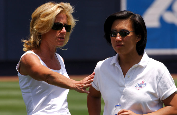 NG (RIGHT) DURING HER TIME AS ASSISTANT GM FOR THE DODGERS