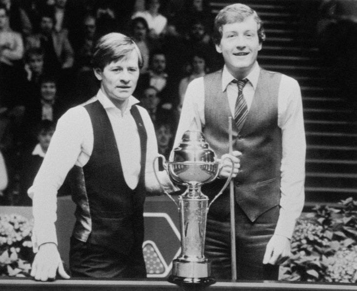 Alex Higgins And Steve Davis in 1983 