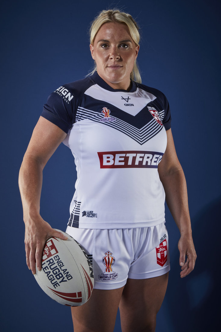 ENGLAND'S AMY HARDCASTLE SHOWS OFF THE NEW NATIONAL KIT
