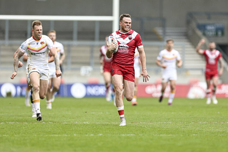 JOE BURGESS WAS A SCORER IN THE NARROW WIN OVER CATALANS