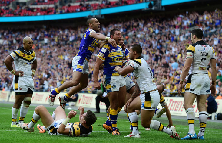 RYAN HALL SCORED TWICE AS CASTLEFORD LOST TO LEEDS LAST TIME THEY MADE IT TO WEMBLEY