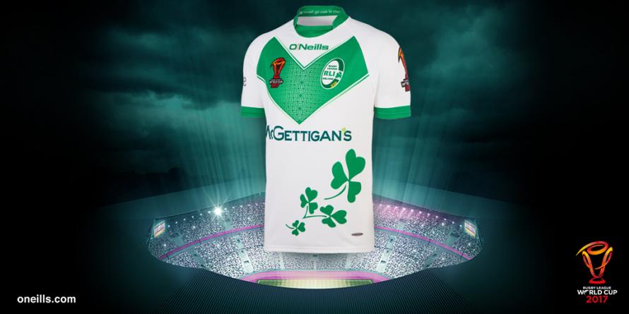 The new Ireland away rugby league shirt which will be on show during the Rugby League World Cup 