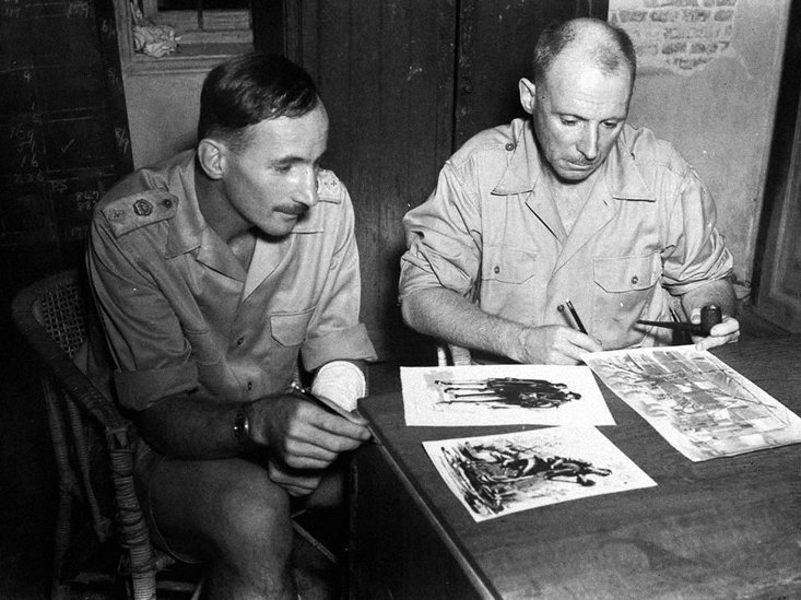 Weary Dunlop (left) and Lt-Col Albert Coates post-liberation (Credit: Luke Upton)