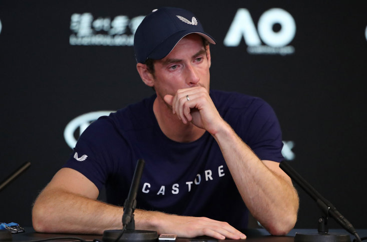 MURRAY IN TEARS AT HIS PRE-TOURNAMENT PRESS CONFERENCE IN AUSTRALIA IN 2019