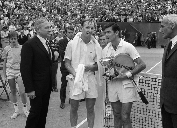 ROD LAVER (LEFT) CALLED KEN (RIGHT) 'A DIFFERENT KETTLE OF FISH'