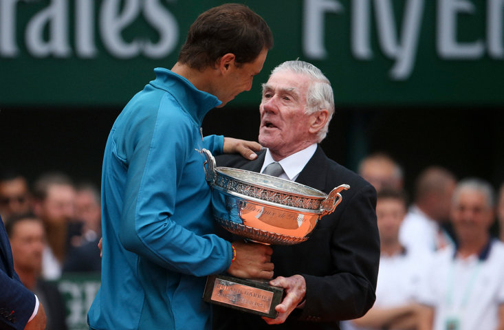 ROSEWALL AND NADAL ARE TWO OF THE THREE MEN TO WIN GRAND SLAMS IN THREE DECADES